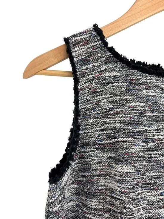 LOFT Tweed Boucle Sleeveless Knit Shift Dress w/Pockets Size Small Petite Spring - Picture 3 of 9